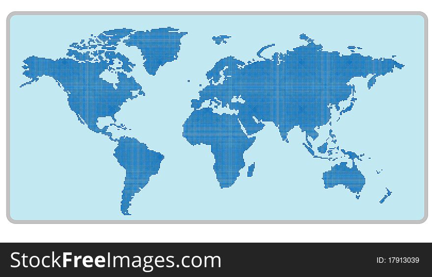 Very detailed map of the world blue with background. Very detailed map of the world blue with background