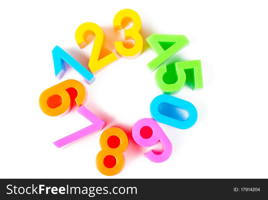 Education concept photo of bright numbers from 0 to 9