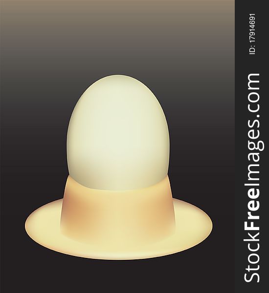 Isolated egg on a stand on a black background. Isolated egg on a stand on a black background