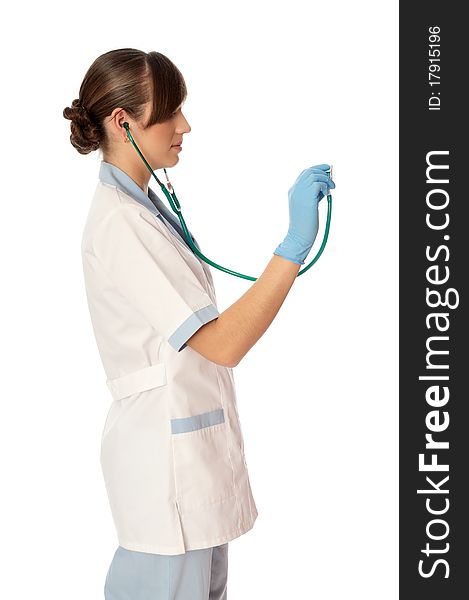 The doctor holding stethoscope in the hand