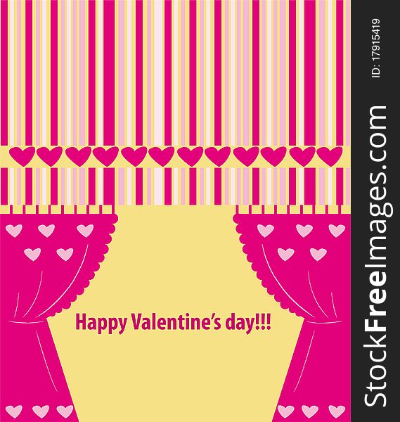 Valentine greeting card wiht hearts