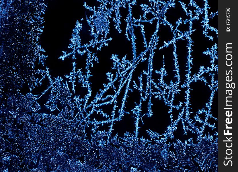 Frostwork photographed in a backlit. Frostwork photographed in a backlit
