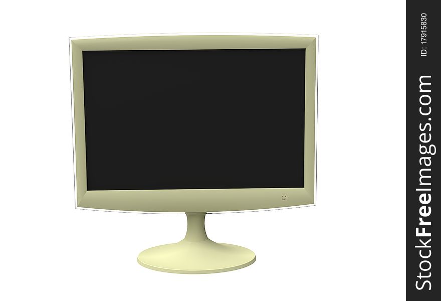 The monitor wide-screen white on a white background