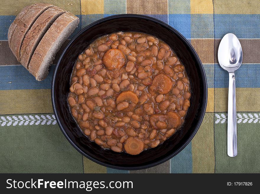 Bean soup. Traditional Greek food