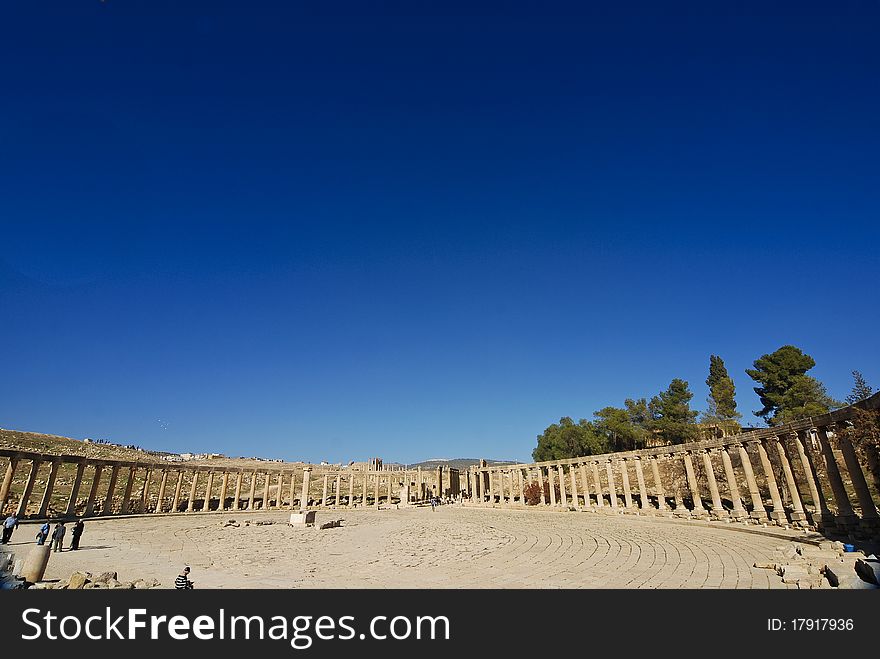 Oval Plaza in Jerash, Jordan