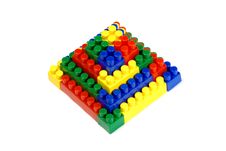 Toy Building Blocks - A Pyramid Stock Photo Toy Building Blocks - A Pyramid Stock Photo