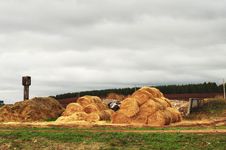 Farm, The Stock Of Straw Royalty Free Stock Photography