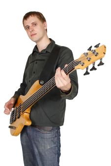 An With Bass Guitar, Isolated Stock Photos An With Bass Guitar, Isolated Stock Photos