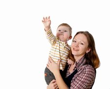 Young Mother Having Fun With Her Little Son Royalty Free Stock Image