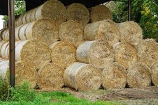 Circular Hay Bales In A Barn Royalty Free Stock Photo Circular Hay Bales In A Barn Royalty Free Stock Photo
