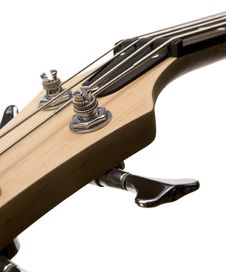 Bass Guitar Fingerboard Head With Pins And Strings Stock Images