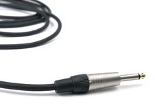 Black Musical Cable With One Metal Jack Royalty Free Stock Image Black Musical Cable With One Metal Jack Royalty Free Stock Image