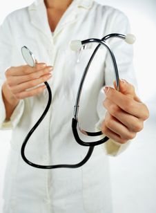 Nurse Holding Her Stethoscope Stock Photos Nurse Holding Her Stethoscope Stock Photos