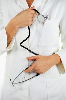 Nurse Holding The Stethoscope Royalty Free Stock Photography Nurse Holding The Stethoscope Royalty Free Stock Photography