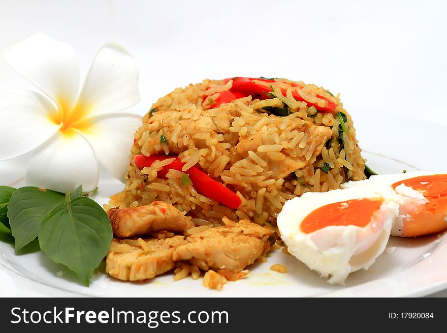 Thai fried rice on plate traditional asian cuisine