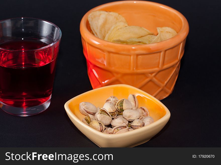 Appetizer Chips And Pistachios