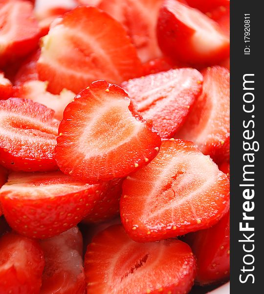 Background of fresh strawberries close-up shot