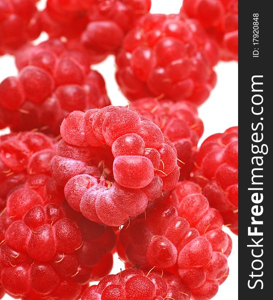 Closeup image of fresh raspberries