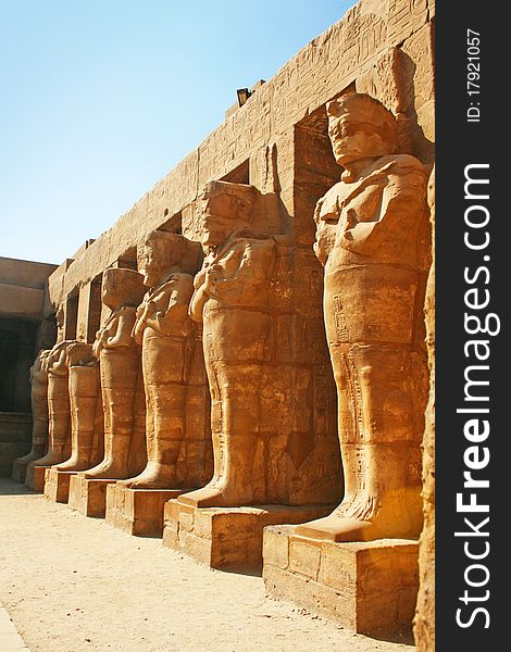 The statues in Karnak temple complex, Egypt