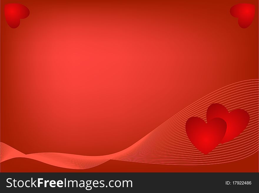 Hearts on a red background of the spiral-to-day Valentine. Hearts on a red background of the spiral-to-day Valentine