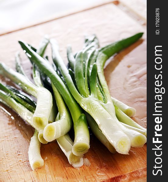 Fresh and wet green onion. Fresh and wet green onion