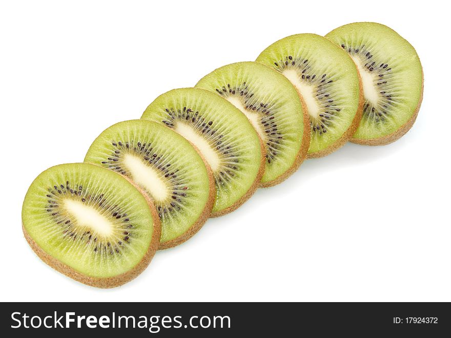 Kiwi fruit on white background