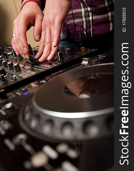Hands Of A Dj Performing