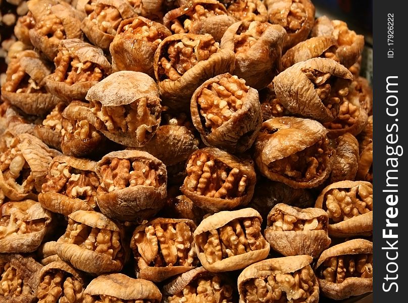Walnut Into Dried Fig.Turkish Dessert