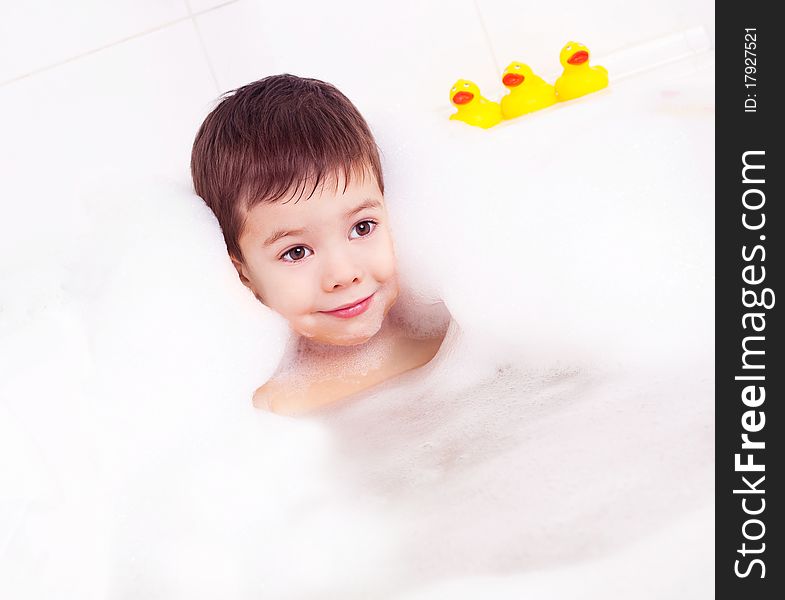 Boy Taking A Bath