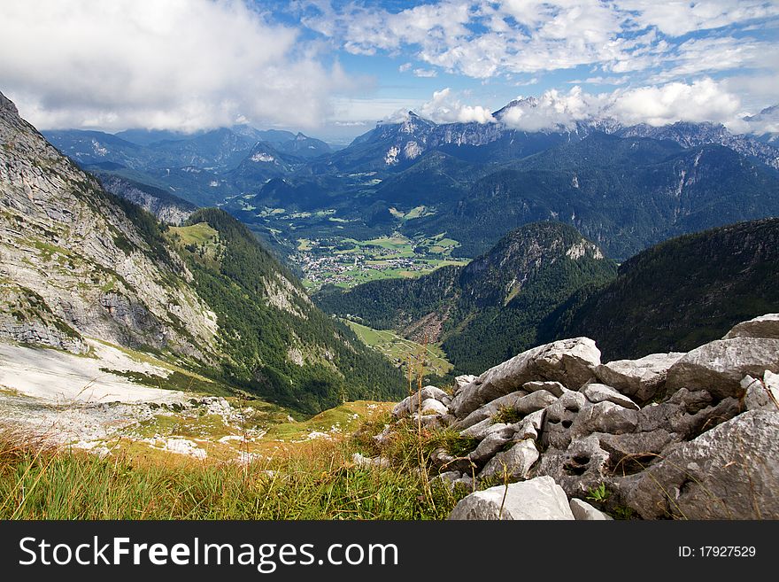Austrian Montains With View Onto Lofer