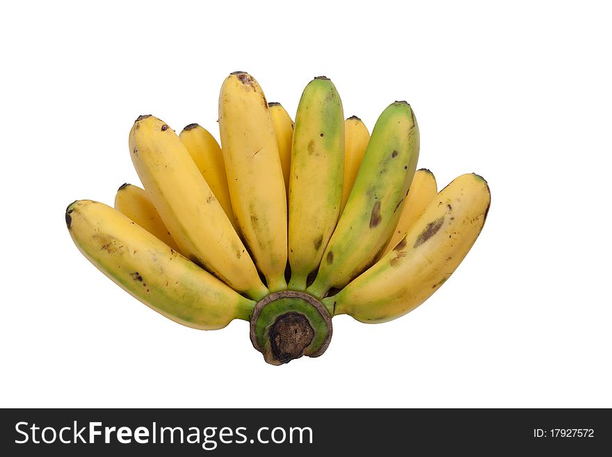 Group of banana on magenta background