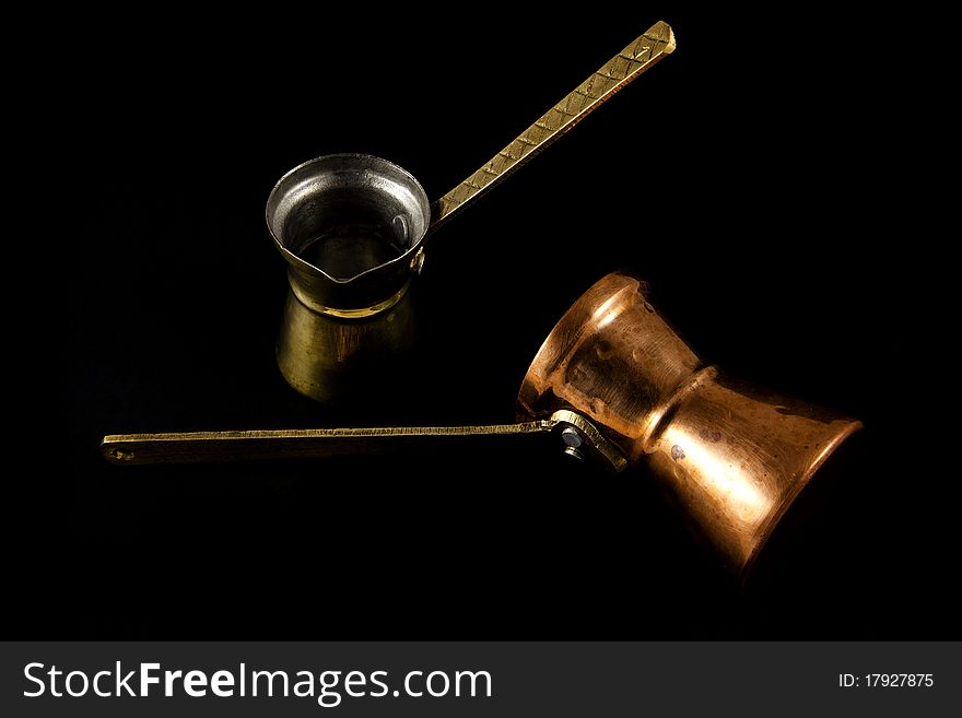 Traditional coffee pots for Greek or Turkish hot coffee