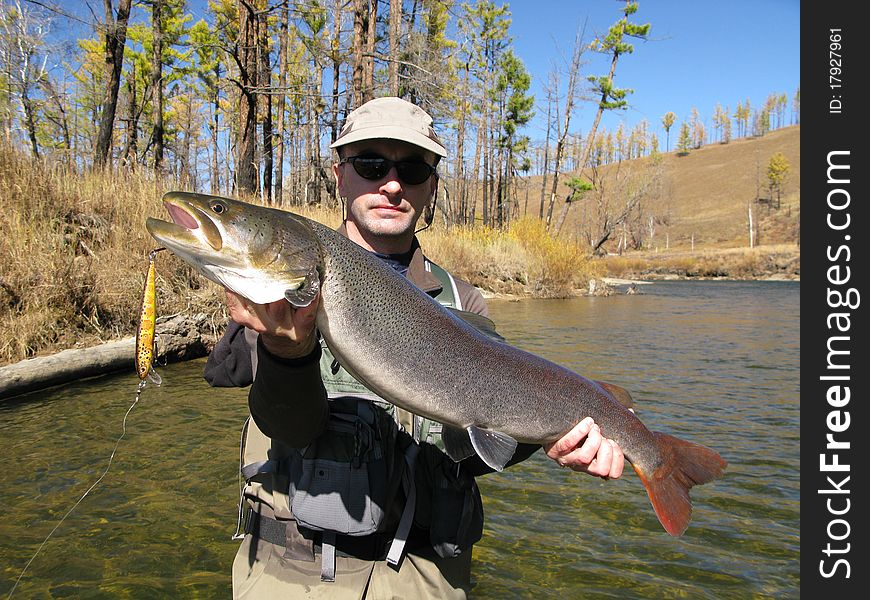 Fishing  - fisherman catched big fish