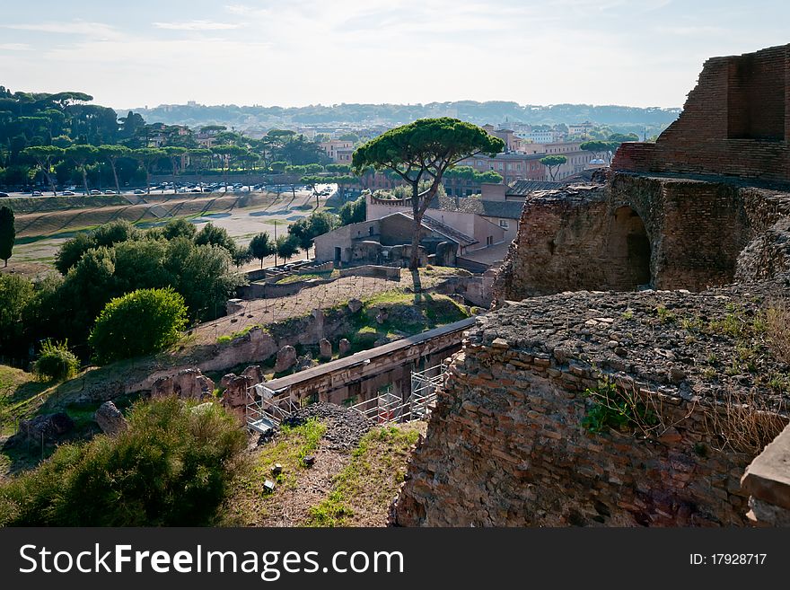 Domus Augustana and Circus Maximus in Rome, Italy