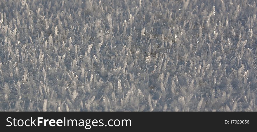 A close up of ice crystals.