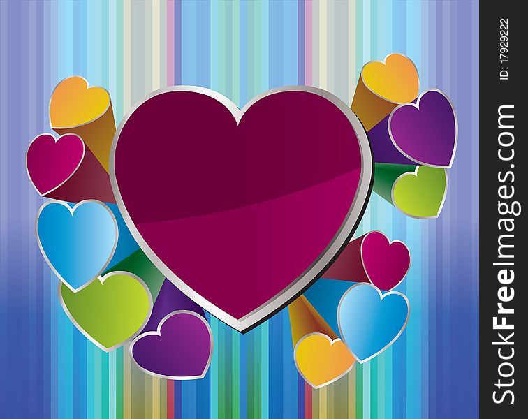 Heart background for valentine day - Vector illustration