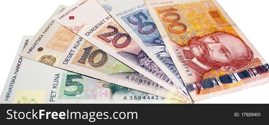 Images of banknotes of croatia