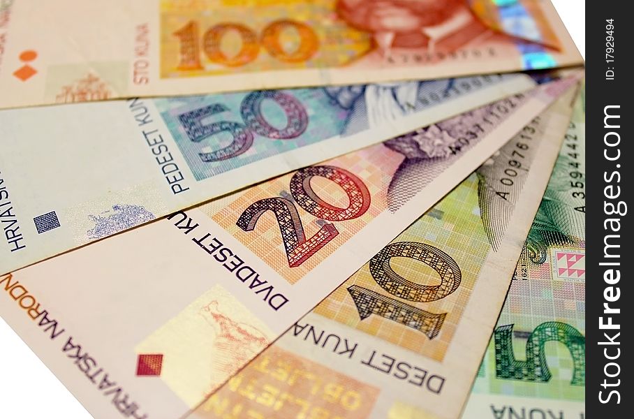 Images of banknotes of croatia