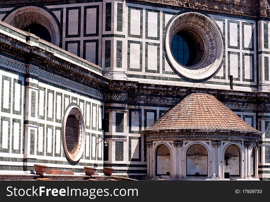 Part of the Basilica di Santa Maria del Fiore in Florence. Part of the Basilica di Santa Maria del Fiore in Florence