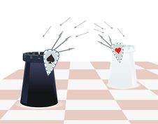 Two Tower Conflict Royalty Free Stock Photo Two Tower Conflict Royalty Free Stock Photo