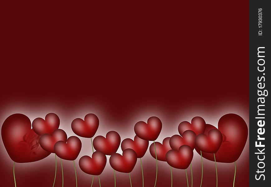 Valentines background with abstract flowers hearts. Valentines background with abstract flowers hearts