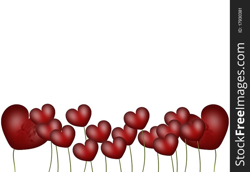 Valentines background with abstract flowers hearts. Valentines background with abstract flowers hearts