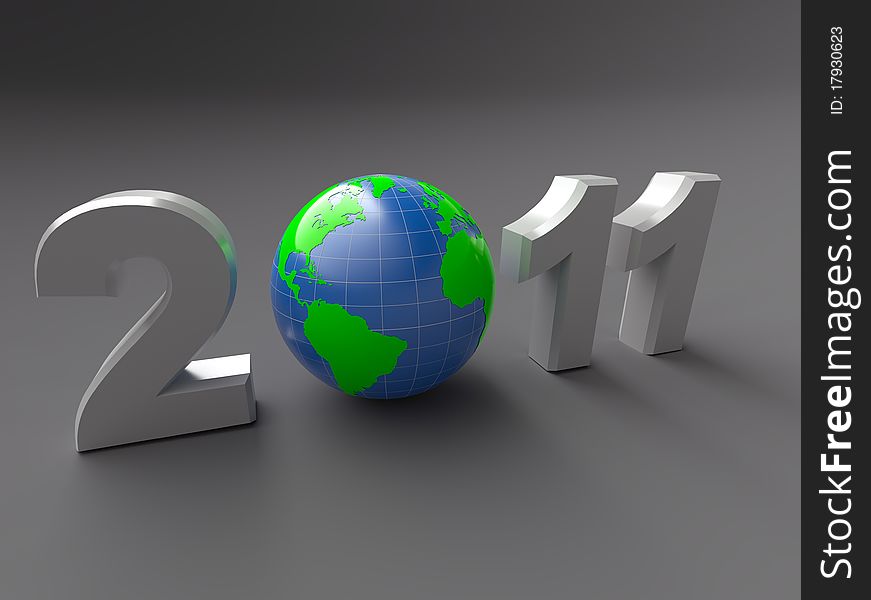 3d new year 2011 illustration