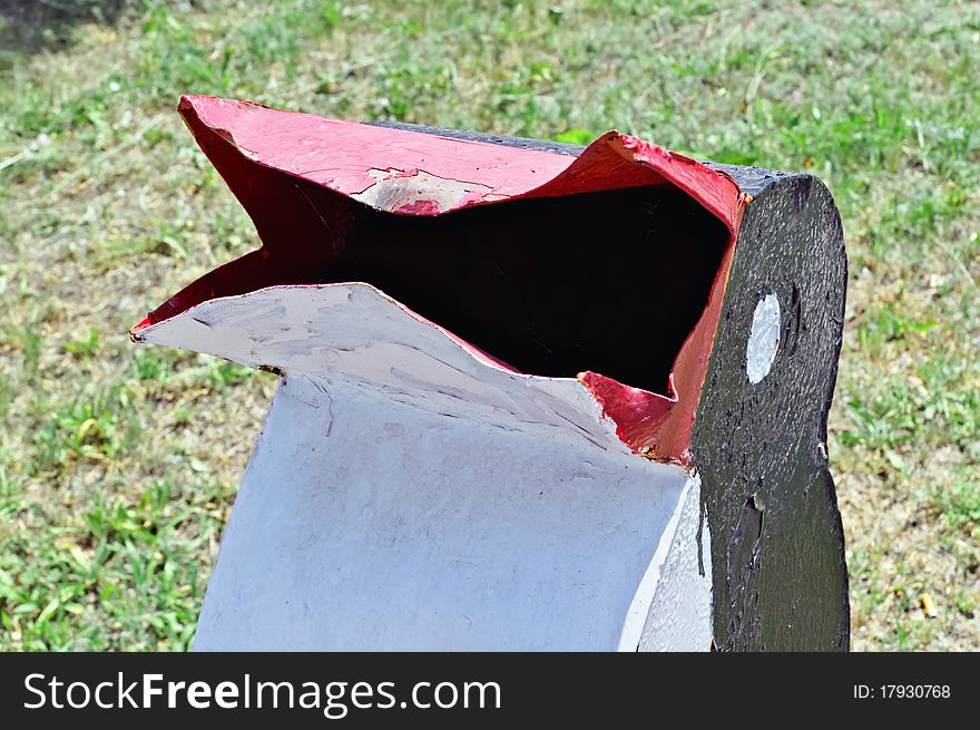 Funny rubbish bin in the form of a penguin