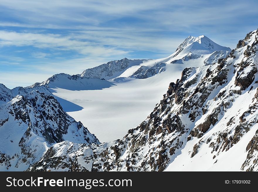 Beautiful Winter Mountains. Wildspitze.