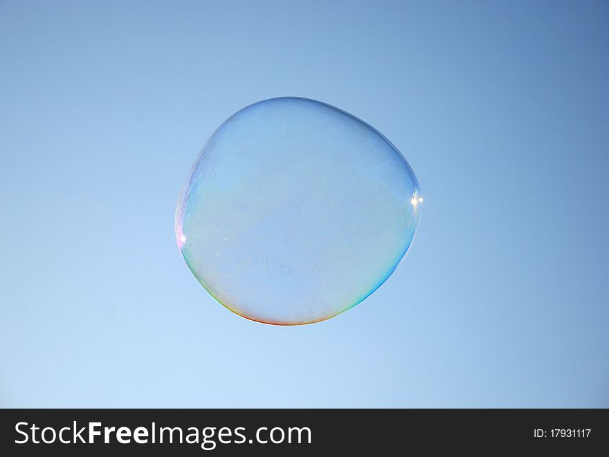 View of a lonely soap bubble