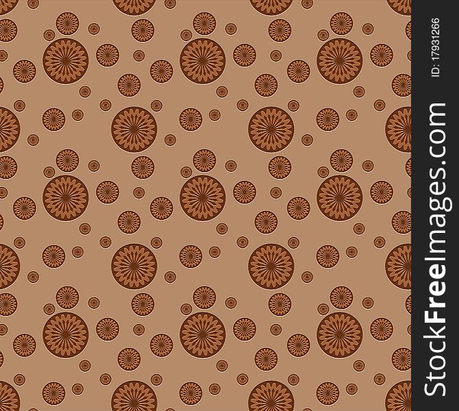 Seamless pattern with brown circles different size. Seamless pattern with brown circles different size