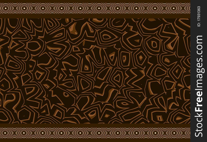 Abstract painting is imitation ancient decorative pattern in brown colour