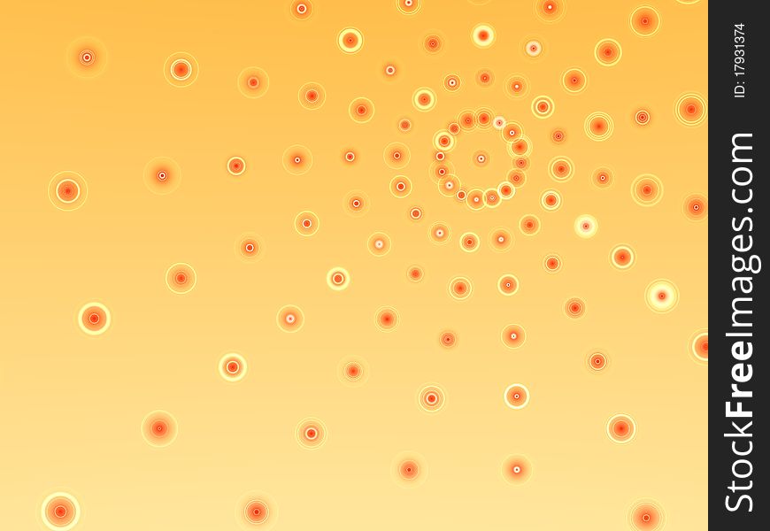 Background sunbeams consist is orange yellow particles