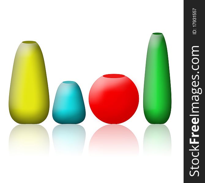 Set of color vases